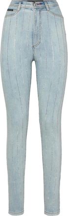 Philipp Plein Jeans con cristalli - Blu