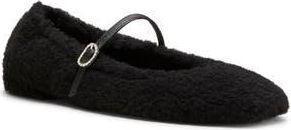 Stuart Weitzman Lennox Genuine Shearling Ballet Flat in Black at Nordstrom Rack, Size 7.5