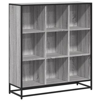 Berkfield Home Bookcase Grey Sonoma 97.5x33x107.5 cm Engineered Wood & Metal