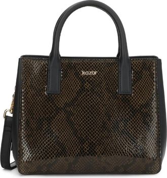 Kazar Snake Embossed Leather Bag - Dames - Handtassen - Zwart - ONE Size - Leer - Tassen