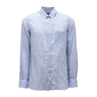 Dondup Geruit Overhemd - Heren - Casual Overhemden - Blauw - M - Katoen - Overhemden