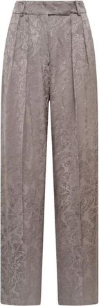 Maliparmi Damask Jacquard Broek - Dames - Broeken - Grijs - S - Rayon - Broeken