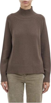 Dondup Maglia Regular-fit Collo Alto - Dames - Coltruien - Bruin - M - Wol - Truien & Vesten