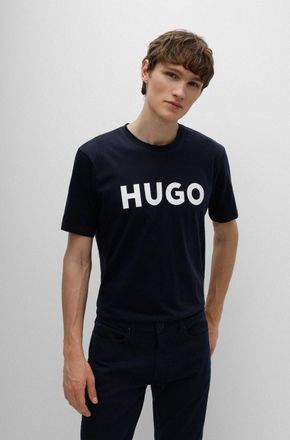HUGO BOSS T-Shirt HUGO Dulivio, Herren, Gr. XXL, dunkelblau405, Single Jersey, Obermaterial: 100% Baumwolle, unifarben, regular fit normal, Rundhals, abgesteppt