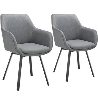 TecTake Dining Chair Alicon Set Of 2 - Anthracite in Dark Grey | Size: 2 Pack