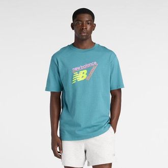 New Balance Uomo Classic Tri-Logo T-Shirt in Blu, Cotone, Taglia 2XL