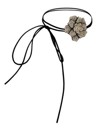 Hzmer Jewellery floral-appliqu&eacute;d choker - Black