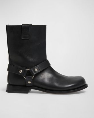 Loewe Campo Leather Harness Biker Boots