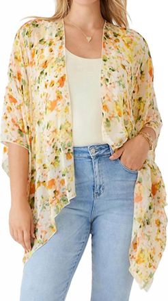 Karen Kane Paci Print Open Front Kimono Jacket In Multi Print