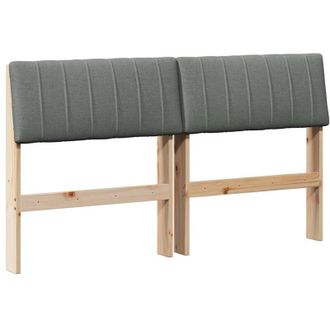 vidaXL Cabecero Tapizado Gris Oscuro 135 Cm Madera De Pino Macizo Vidaxl