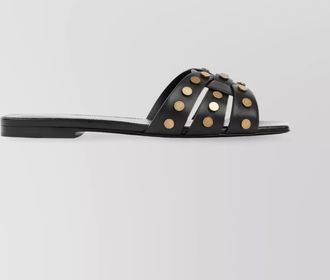 Saint Laurent leather flat sole open toe sandals