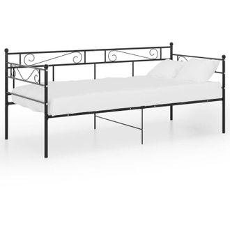 vidaXL Estructura De Sof&aacute; Cama Sin Colch&oacute;n Metal Negro 90x200 Cm Vidaxl