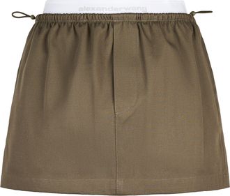 Alexander Wang Mid-Rise Mini Olive Green Skirt