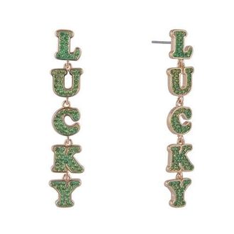 Hallmark Lucky Linear Earrings in Green at Nordstrom