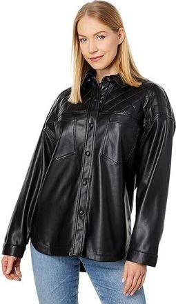 Heartloom Heartloom Tommy Shacket Jacket Womens Black Snap Button Front JDM1173