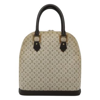 Louis Vuitton Alma Mini Lin Monogram Khaki Canvas Handbag (Pre-Owned)