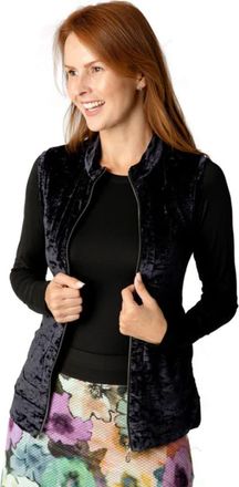 Sofibella Crushed Velvet Womens Golf Vest in Black at Nordstrom, Size X-Large