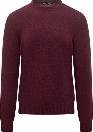 FILIPPO DE LAURENTIIS Trui met ronde hals - Heren - Cashmere truien - Rood - XL - Kasjmier - Truien & Vesten