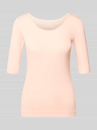 Marc Cain T-Shirt in Ripp-Optik mit Rundhalsausschnitt in Apricot, Gr&ouml;&szlig;e 34