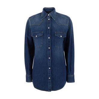 Dolce & Gabbana Dames, Blouses & Shirts, Zwart, Maat: M Denim