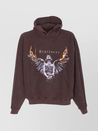 Represent cotton oversized printed reversible hoodie