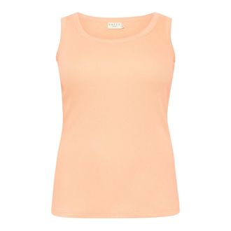 Kaffe Curve Peach Nectar Tank Top Stijlvol - Dames - Tops - Oranje - Maat: XL Katoen
