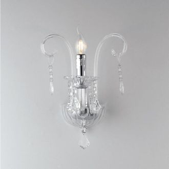 Fan Europe Applique cristallo in vetro cromato con pendenti in cristallo
