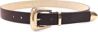Petit Moments Monroe Faux Leather Belt in Brown/gold at Nordstrom, Size X-Small/small