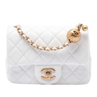 Chanel Pre-owned Vintage Flap Crossbody Bag - Dames - Pre-owned - Wit - Maat: ONE Size Leer