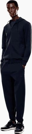 Emporio Armani Mens Ventus7 Cotton Zip Hooded Navy Tracksuit - Size: 40