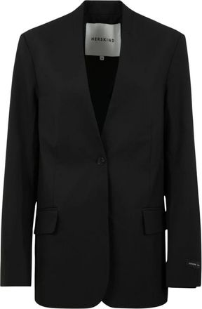 Birgitte Herskind Clarissa Blazer - Dames - Blazers - Zwart - S - Leer - Jassen