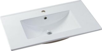 Vente-Unique Lavabo da incasso rettangolo 81 x 46,5 cm in Ceramica Bianco - motiac