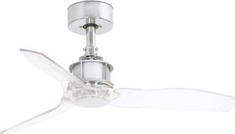 Netlighting Just Chrome Transparent Ceiling Fan 81cm Smart Remote Included