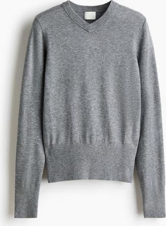 H&M V-neck Jumper in Gray Melange at Nordstrom, Size Xx-Large