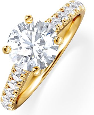 The Diamond Store Natalia Lab Diamond Engagement Side Stone Ring 18K Gold 2.00CT F/VS1