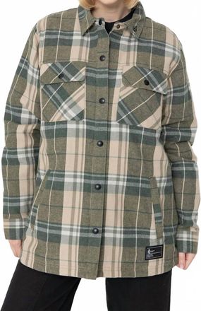 Volcom Ins Riding Flannel Snowboard Jacket In Sand