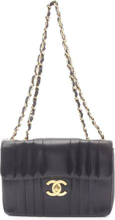 Chanel 1994-1996 CC Vertical Quilt Lambskin Single Flap Bag shoulder bag - Black