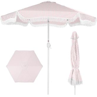 Best Choice Products Best Choice 9ft Fringe Market Umbrella - Boho Patio Sunshade w/ Tilt, UPF50+, Steel Pole for Table, Pool, Deck