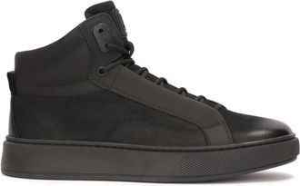 Kazar Zwarte herensneakers met hoge schacht - Heren - Sneakers - Zwart - 46 EU - Leer - Schoenen