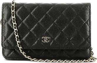Chanel Gewatteerde crossbodytas met ketting - Zwart