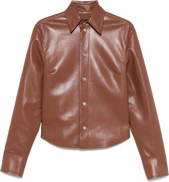 Nanushka Giacca-camicia in pelle sintetica - Marrone