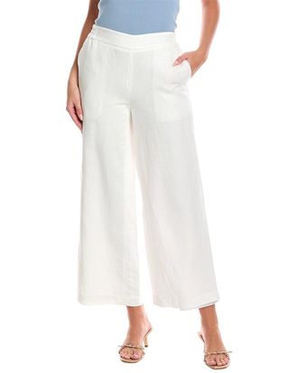 T Tahari Wide-Leg Linen-Blend Pant