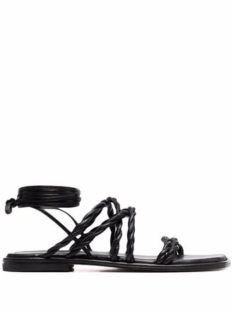 Stuart Weitzman Sandali con suola piatta Calypso - Nero