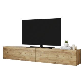 Dmora Dmora - Mueble De Televisi&oacute;n Thebe, Aparador De Sal&oacute;n, Mueble Bajo Para Tv, Base De Pared Equipada, 180x32h30 Cm, Roble, Con Embalaje Reforzado