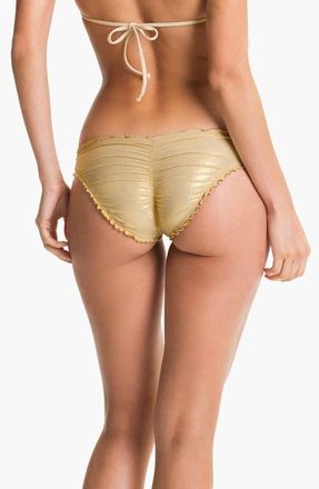 Luli Fama Bikini Bottoms in Gold Rush at Nordstrom, Size X-Large