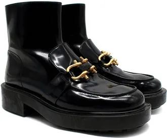 Bottega Veneta Black Monsieur Horsebit Ankle Boots Size 41