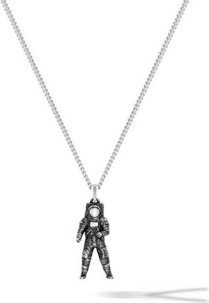 Vincero Mens Astronaut Pendant Necklace in Sliver at Nordstrom, Size 21