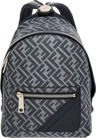 Fendi Fendi Chiodo Small Diagonal Canvas & Leather Backpack