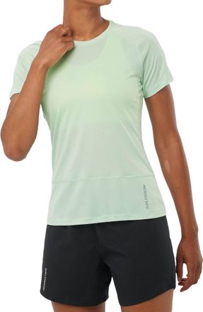 Salomon Cross Run Short Sleeve Tee In Aqua Foam