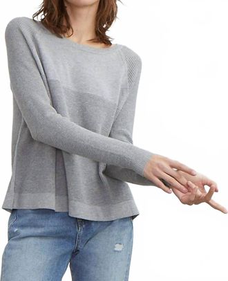 Autumn Cashmere Flared Thermal Crew Sweater In Grey